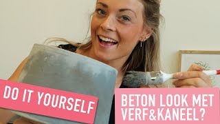 Beton look met verf amp kaneel maken DIY  Furnlovers [upl. by Elyod]