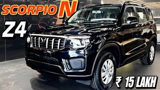 2024 MAHINDRA SCORPIO N Z4 BLACK WITH ALL ACCESSORIES PRICE ₹1490 LAKHS DETAILED REVIEW [upl. by Leonora742]