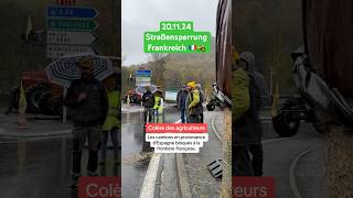 Straßensperrung in frankreich ❗️🇫🇷🚜 bauerndemo demo protest traktor blockade [upl. by Arhsub]