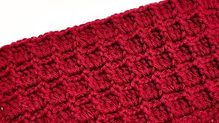 SUPER EASY and Fast Crochet Pattern For Blankets And Scarfs  Textured Block Stitch Tutorial [upl. by Sergius]