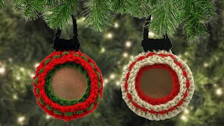 Easy Crochet Photo Bauble  DIY Photo Ornament [upl. by Onairam]