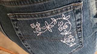 DIY EMBROIDERED JEANS 7  BACK POCKET [upl. by Teragram]