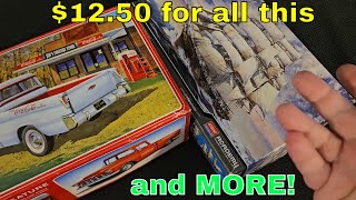 EPIC Auction Lot Unboxing 1955 Chevy Cameo 125 by AMT 1350 Cutty Sark and RC Cars scalemodel [upl. by Hareehat]