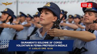 Cerimonia di giuramento solenne e battesimo del 28° Corso Volontari in Ferma Prefissata Iniziale [upl. by Edwina]