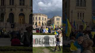 Ukrainian Antiwar protest  Oslo Stortinget  The Parliament [upl. by Phillada302]