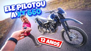 MEU SOBRINHO DE 12 ANOS PILOTANDO A XT660 [upl. by Anitsyrk]