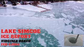 Lake Simcoe Ice Report  Virginia Beach feb 2024 [upl. by Mozart717]