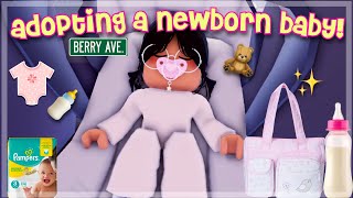 ADOPTING A NEWBORN BABY  Roblox Berry Avenue Roleplay [upl. by Notserk78]