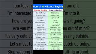 Normal Vs Advanced English sentences🔥 shorts [upl. by Collins]