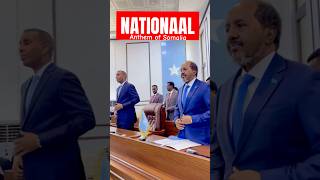 THE SOMALI NATIONAL ANTHEM AND THE HEAD OF THE NATIONAL STANDING FOR IT [upl. by Templa]