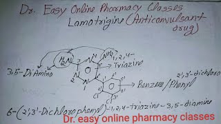 Lamotrigine structure and IUPAC namenomenclature Anticonvulsant drug Phenyltriazine derivative [upl. by Atiuqihs]