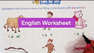 English WorksheetEnglish Worksheet for UKG LKG and nursery classDollySollyTV fill ups [upl. by Hnaht811]