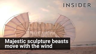 Theo Jansens Strandbeest wind sculptures [upl. by Perdita]