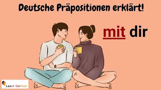 German Preposition MIT explained in detail 14  with examples  MIT mit Erklärung  A1  B1 [upl. by Rebekkah]