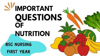 Important Questions of NutritionBsc NursingEssay Questions [upl. by Anyotal585]