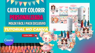 CAIXA KIT COLORIR PERSONALIZADO COM GIZ DE CERA I TUTORIAL NO CANVA [upl. by Saree121]