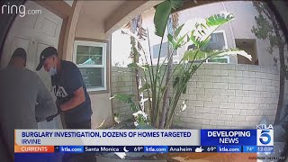 Possible burglary tourism suspects targeting dozens of Irvine homes [upl. by Ezalb]