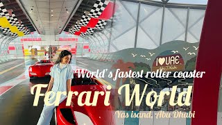 Ferrari World Abu dhabi  Yas island 🏝️ Fastest roller coaster of the world [upl. by Leinaj]