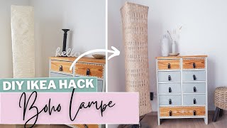 DIY  BOHO Lampe  DIY HACK mit IKEA Lampenschirm  Weben mit Juteband [upl. by Miarfe]