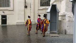 Pontifical Swizz Guard Changing at St Peters Basilica [upl. by Spence]