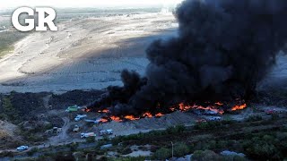 Alerta columna de humo de incendio en Simeprode  Monterrey [upl. by Hubie]