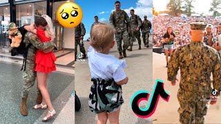 Military Coming Home Tiktok Compilation  Emotional Moments That Will Make You Cry 😭 [upl. by Naziaf]