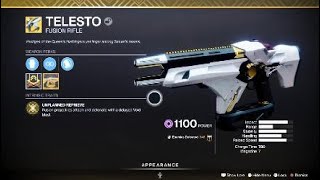 Telesto Exotic Weapon amp Catalyst – Destiny 2 [upl. by Pyne]