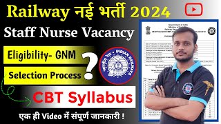 railway staff nurse vacancy 2024  railway staff nurse syllabus 2024  railway nursing vacancy 2024 [upl. by Craner167]