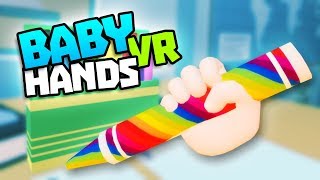 BABY POOPS RAINBOW CRAYON AFTER EATING ENTIRE BOX  Baby Hands VR Gameplay  VR HTC Vive Gameplay [upl. by Nhguavahs]