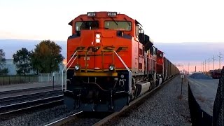 SD70ACes in Notch 8 BNSF 8599 North at Fridley MN 10816 [upl. by Herrah]