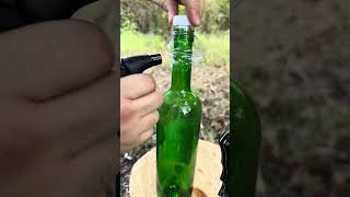 Making a Cap for a Glass Bottle from a Plastic Bottle Easy DIY Recycling bushcraft survival [upl. by Amador]