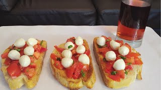 CRUNCHY BRUSCHETTA WITH BOCCONCINI CHEESE MUKBANG EATING SHOW [upl. by Erinn]