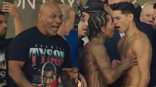 Mike Tyson Reacts to Gervonta Davis PUSHING Ryan Garcia during WEIGH IN [upl. by Immas]