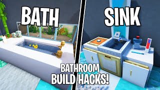 Minecraft 10 BATHROOM Build Hacks 🛀🤩 [upl. by Ynnavoj331]