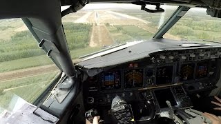 Boeing 737 cockpit view visual approach Full HD [upl. by Nevet]