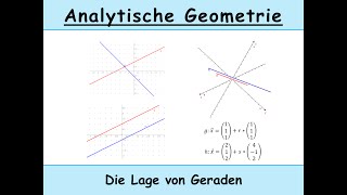 Lage von Geraden identisch echt parallel schneidend windschief Analytische Geometrie [upl. by Rainie]