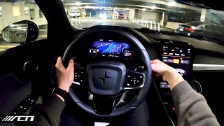 2024 Polestar 2 Performance POV Night Drive  Allcarnews [upl. by Ecnerrat]