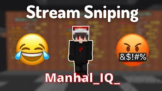 Stream Sniping MANHALIQ The 1 bedwars player [upl. by Attennod]