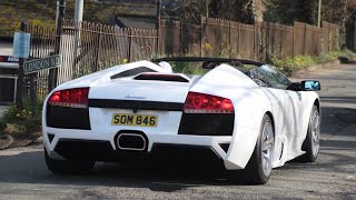 Supercars in Alderley Edge 2024 Murcielago LP640 Aventador x4 765LT GT3 RS 812 Purosangue x3… [upl. by Shirk]