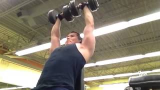 60 lb dumbbell shoulder press for 9 reps [upl. by Aicitan326]