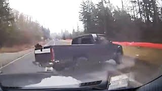 Dashcam Shows Thurston County Deputies Performing a PIT Maneuver on a Truck During a Wild Pursuit [upl. by Huber957]