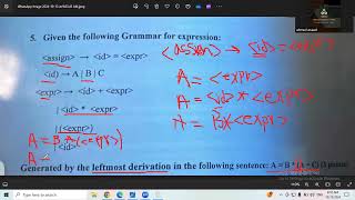 leftmost derviation example [upl. by Serafina871]