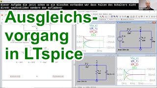 Simulation des Auf amp Entladen eines Kondensators über zwei Widerstände aus Aufgabe 163 in LTspice [upl. by Canica]