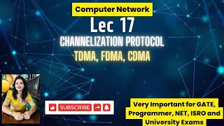 Lec 17 Channelization Protocols  Time Frequency and Code Divison Multiple Acess  TDMAFDMACDMA [upl. by Eednim268]