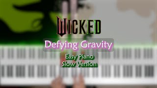 Defying Gravity from Wicked  Easy Piano  Slow Version [upl. by Hurlee976]