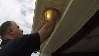 How to replace an outdoor light fixture  How to install light fixture above garage door [upl. by Ihculo]