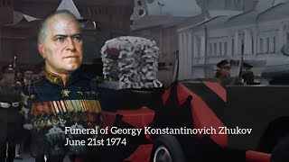 Soviet Anthem amp Glory To The Motherland  Funeral of Georgy Konstantinovich Zhukov  June 21st 1974 [upl. by Nanam]