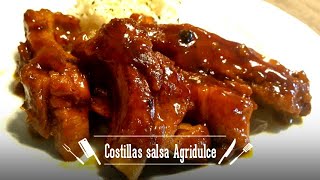 COSTILLAS EN SALSA AGRIDULCE OLLA RAPIDA  CUCODAMORE [upl. by Hallsy]