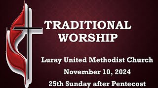 Luray Un Methodist Church Nov 10th Traditional Worship Service [upl. by Iaras]