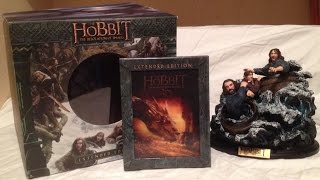 The Hobbit The Desolation of Smaug Extended Edition 3D BluRay Box Set w Barrel Statue Unboxing [upl. by Ennairoc435]